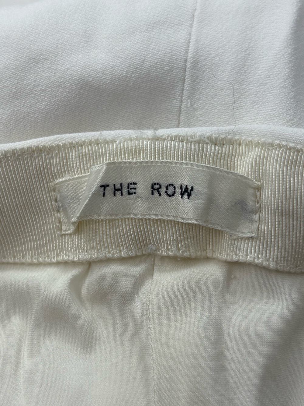 The Row White Cropped Wide Leg Silk Blend Pants Size 2 High Rise Made in USA - Picture 9 of 11